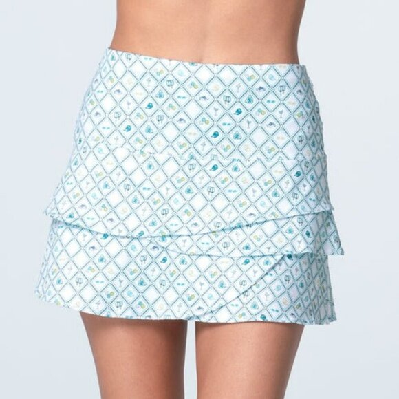 Lucky in Love Dresses & Skirts - Lucky in Love Eyelet You Win Pickleball Skirt Built in Short Capri Print M NWT
